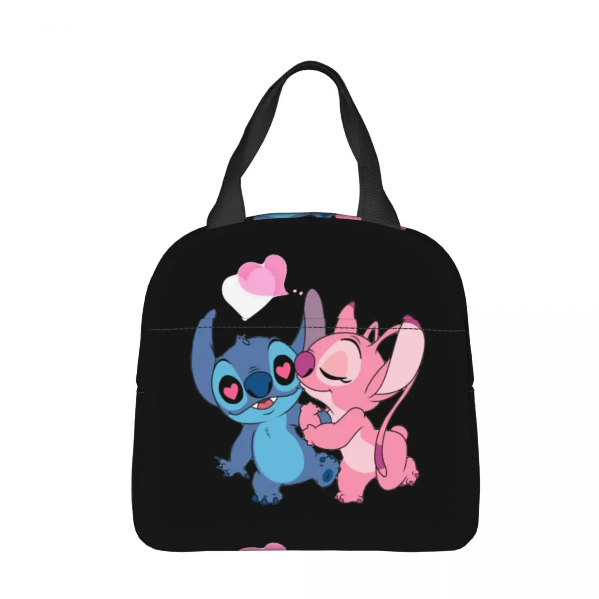 Lovely Stitch & Angel Insulated Lunch Bag Cooler Bag Lunch Container Lilo Large Tote Lunch Box Per Uomo Donna College Travel