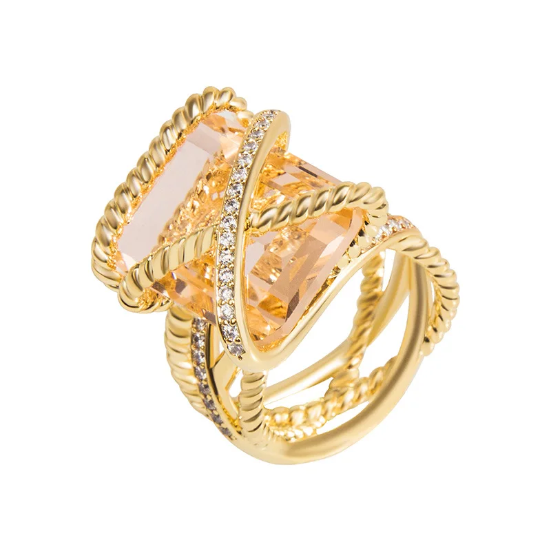 European and American Fashion Cable Button Ring