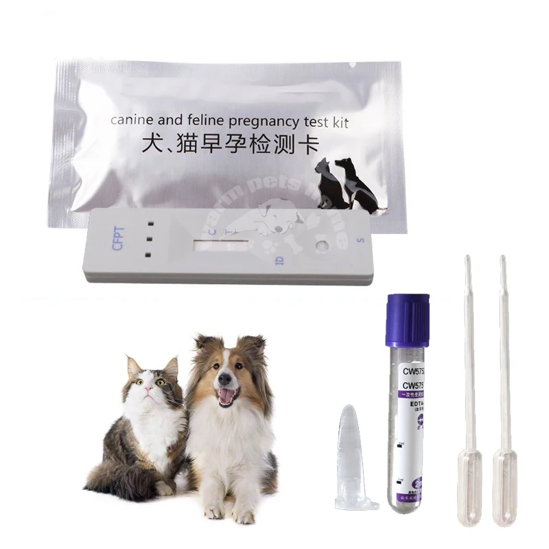 Tarjeta de tira de prueba de embarazo para perros y gatos, Kit de prueba de embarazo canino y felino, suministros veterinarios