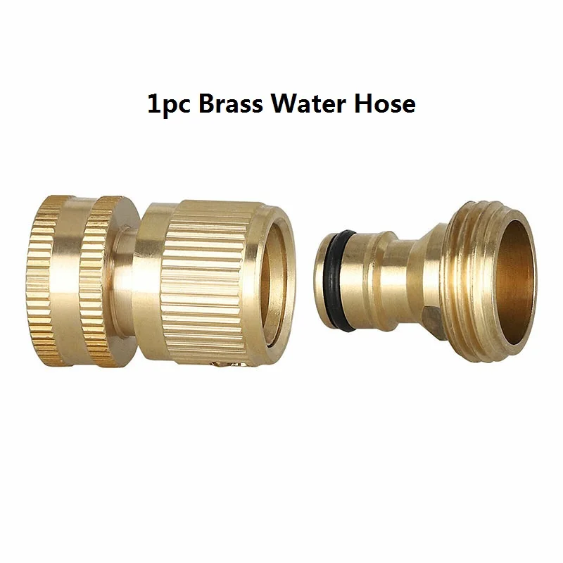 Brass Water Hose Quick Connect 3/4 inch GHT Male Female Set Spray Nozzle Water Gun Brass Quick Connector Garden Hose Fittings automatic watering kit