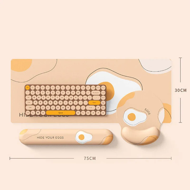 Cartoon Mouse Pad Keyboard Wrist Rest Hand Support Set Memory Foam