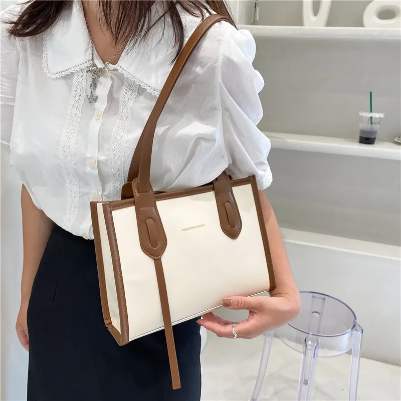 Spring New Women's Bag Casual Tote Large Capacity High Quality PU Leather Shoulder Design Handbags For Women Shopper Woman Bags