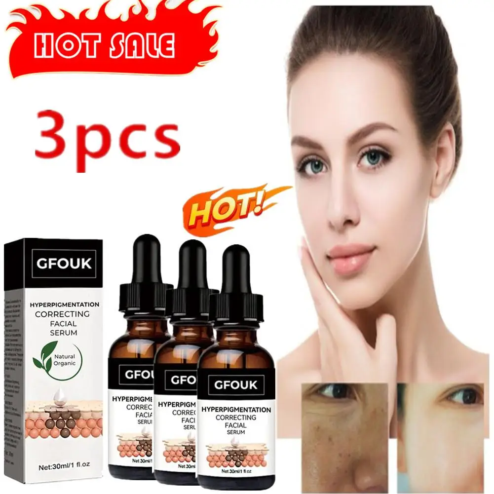 GFOUKl Vitamin C Whitening Freckle Face Serum Repair Dark Spots Essence Fade Melasma Remove Pigment Moisturizing Skin