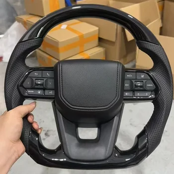 Volante personalizzato in fibra di carbonio per Toyota Hilux Fortuner Land Cruise GR per accessori interni auto Toyota Previa