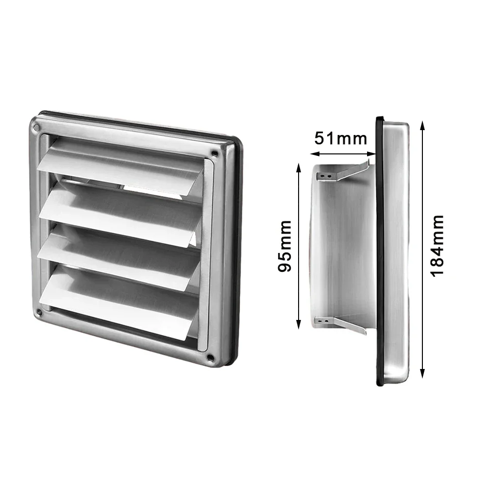 1SET 4/5/6inch Stainless Steel Gravity Grille Duct Vent Cover Non-Return Louver 100/125/150mm Home Improvement Accessories grille duct vent cover