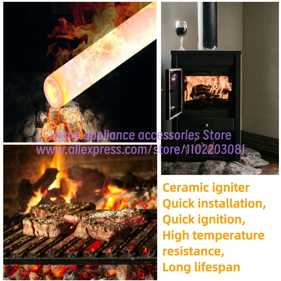 pellet igniter ceramic 220V300W Dry burning resistant ceramic electric heating tube with fast ignition and long service life