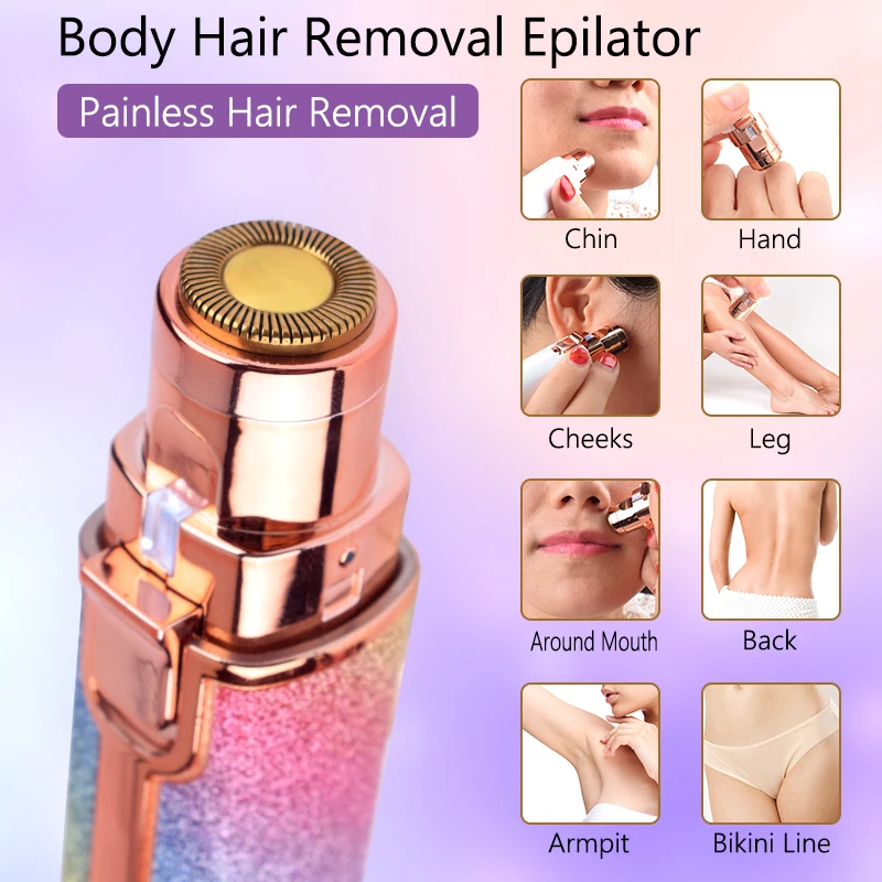 2 in 1 Electric Eyebrow Trimmer Makeup Painless Eye Brow Epilator Mini Shaver Razors Portable Facial Hair Remover Women depilato 4