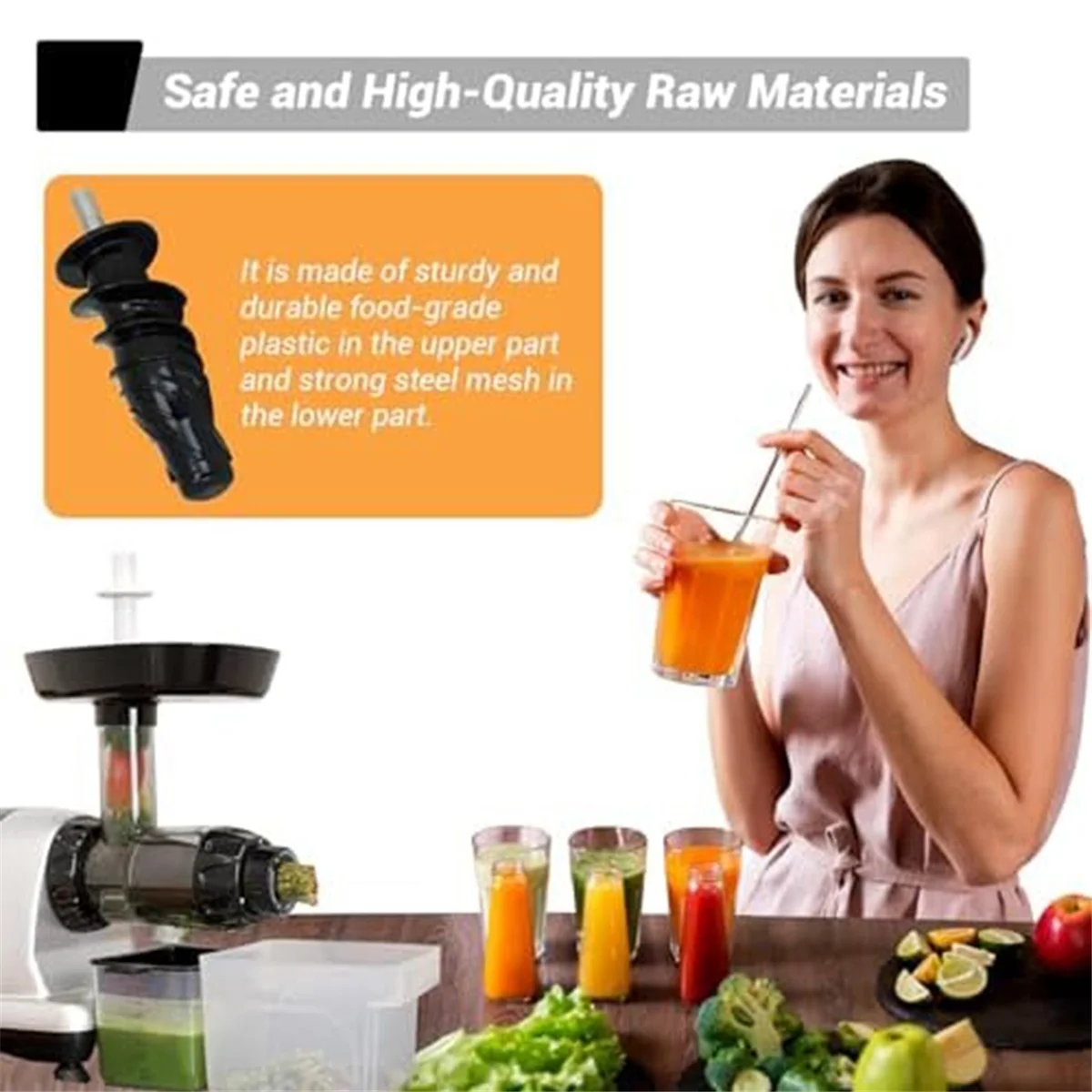 8006 Juicer Replacement Parts Auger Compatible Thruster for Omega 8003, 8004, 8005, 8007, 8008, MM900HDS