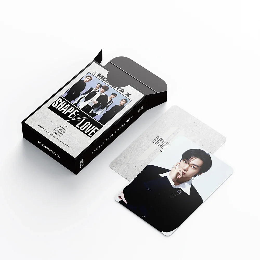 54ピース/セットkpop monsta xロモカードの新アルバム形状愛