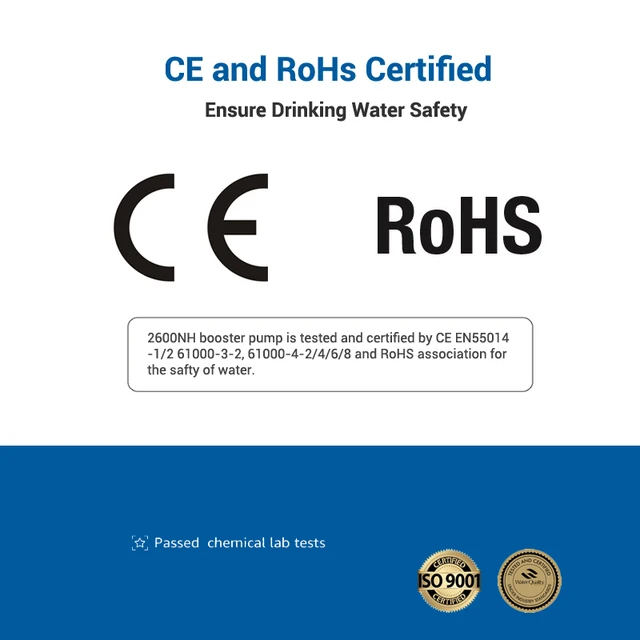 Coronwater 75gpd Water Filter RO Water Booster Pump