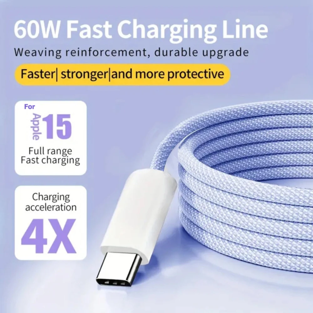PD 60W USB C to Type C Color Cable Fast Charging For Apple iPhone 15 Pro Huawei Xiaomi Samsung Type C Weaving Cable Accessories BEST SELLERS PD 60W USB C to Type C Color Cable Fast Charging For Apple iPhone 15 Pro Huawei Xiaomi Samsung Type C Weaving Cable Accessories BEST SELLERS