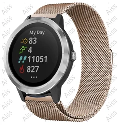 Milanese Loop Smartwatch Wristband Bracelet - 20mm/22mm Strap for 20mm (Rose gold)