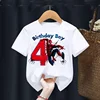 Summer Kid Tshirt 2 3 4 5 6 7 8 Marvel Spiderman Birthday Gift Short Sleeve Children Clothes Baby Tee Tops Boy Girl T-shirt 1