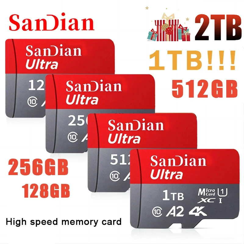 

Original SD Card 2TB 128GB 256GB 512GB Micro TF SD Memory Card High Speed Class10 A2 Memory Card Video Card 1TB For Mobile Phone