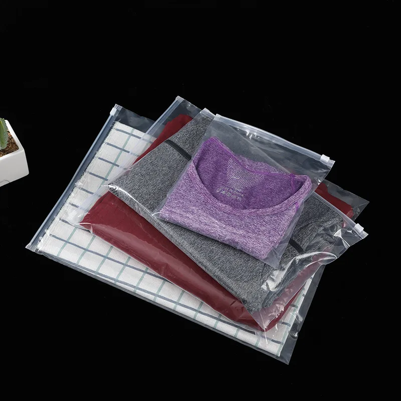 TETP 10Pcs 투명 천 포장 지퍼 가방 홈 여행 속옷 티셔츠 짧은 스카프 드레스 스토리지 주최자 사용자 정의