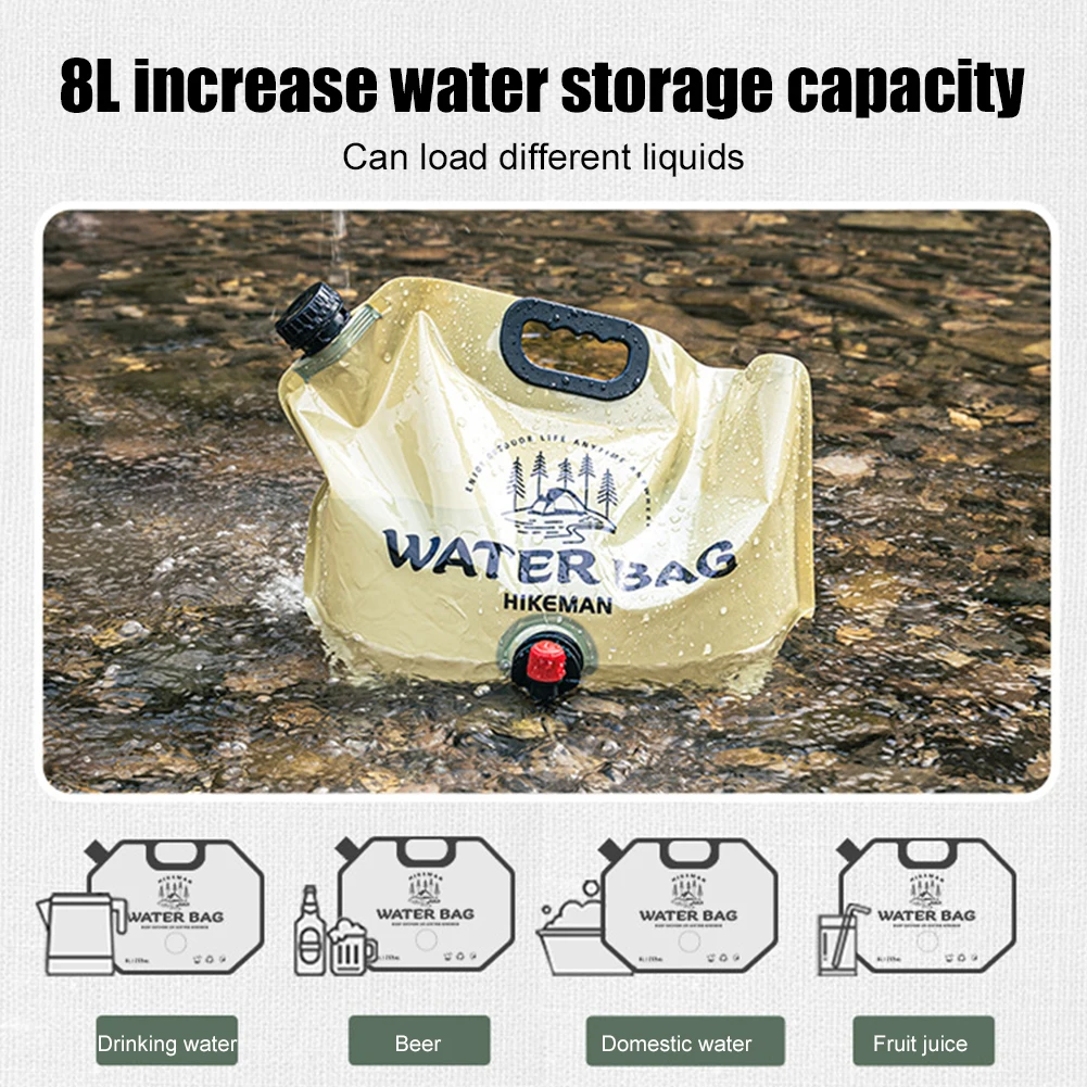 5/8/10 Liter Water Bag Thicken Folding Water Bucket Portable Outdoor Water Container Collapsible Pouch Camping Shower Supplies 4