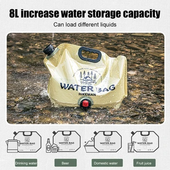 5/8/10 Liter Water Bag Thicken Folding Water Bucket Portable Outdoor Water Container Collapsible Pouch Camping Shower Supplies 4