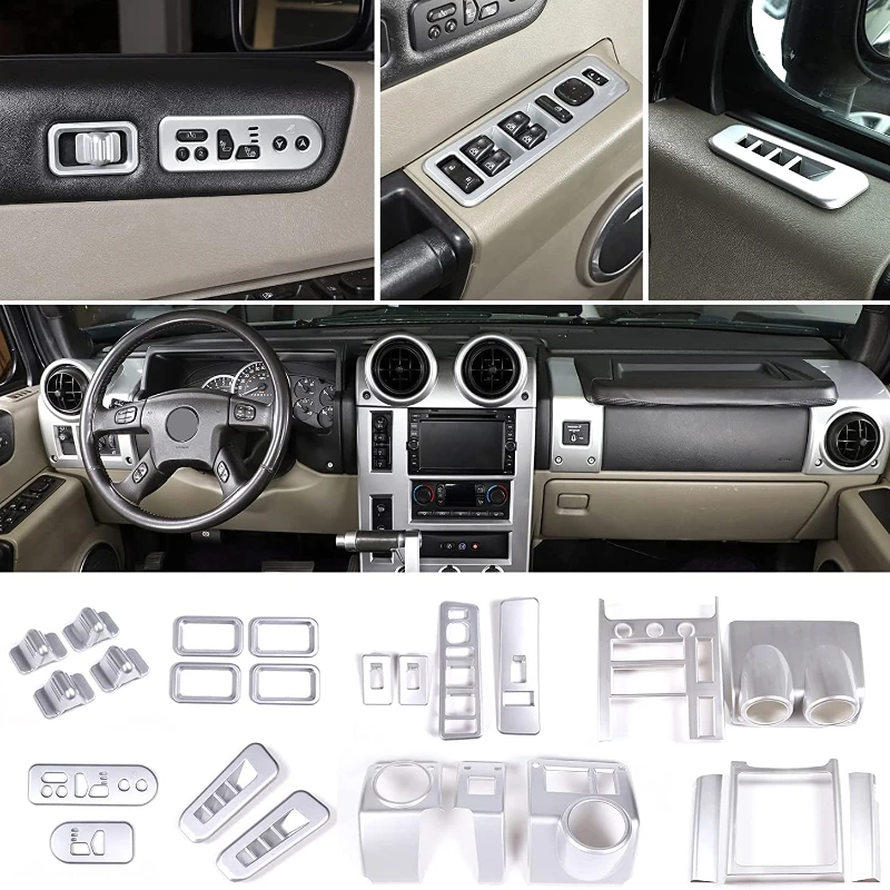 Full Set Interior Decoration Trim Kit for Hummer H2 20032007 ABS
