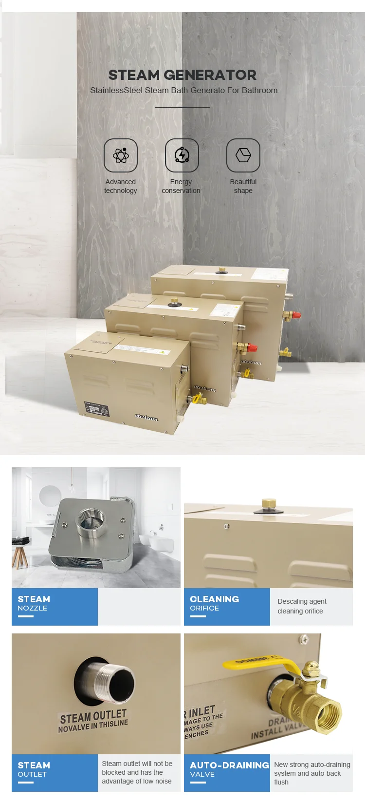 Description Picture 2 of item12KW Portable Steam Bath Generator For Commercial Use