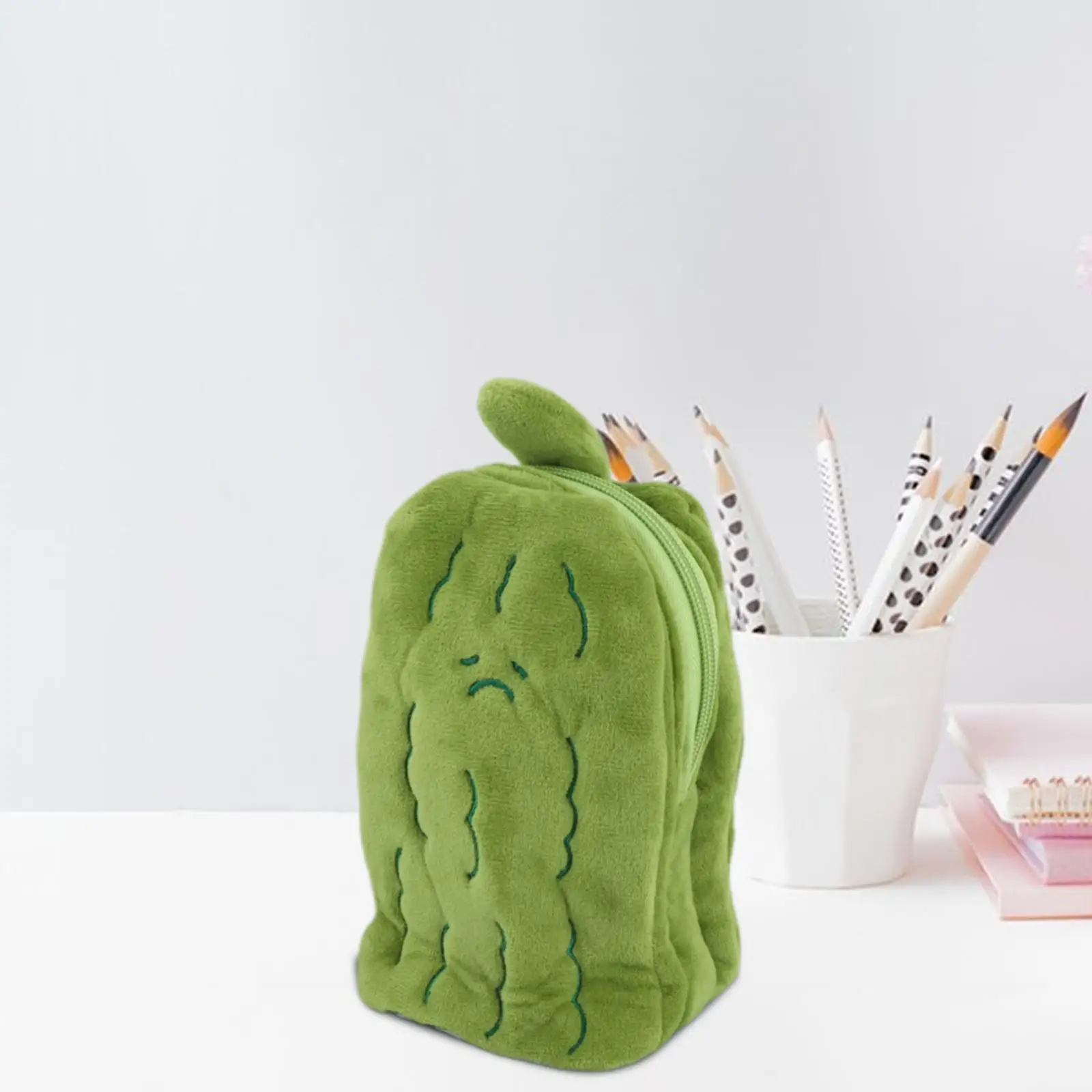 Plush Pencil Case Cosmetic Bag Soft Stationery Pouch for Kids Students