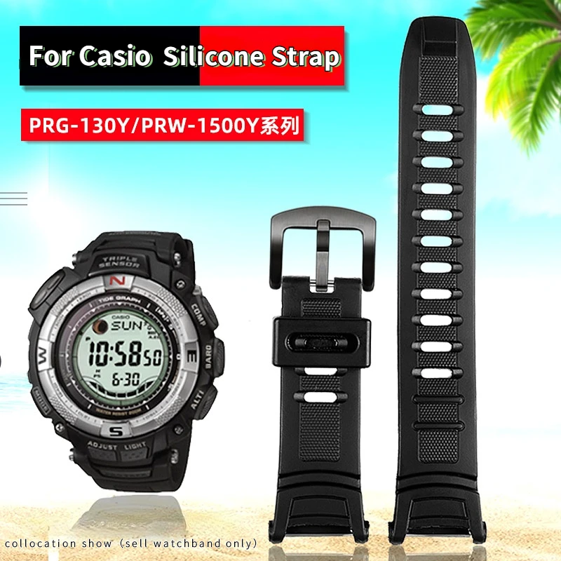 

Ремешок силиконовый для Casio PRW-1500 PRG-130Y PRG-130 PRW-1500Y, 26*18 мм, PROTREK, спортивный ремешок для часов, мужской браслет