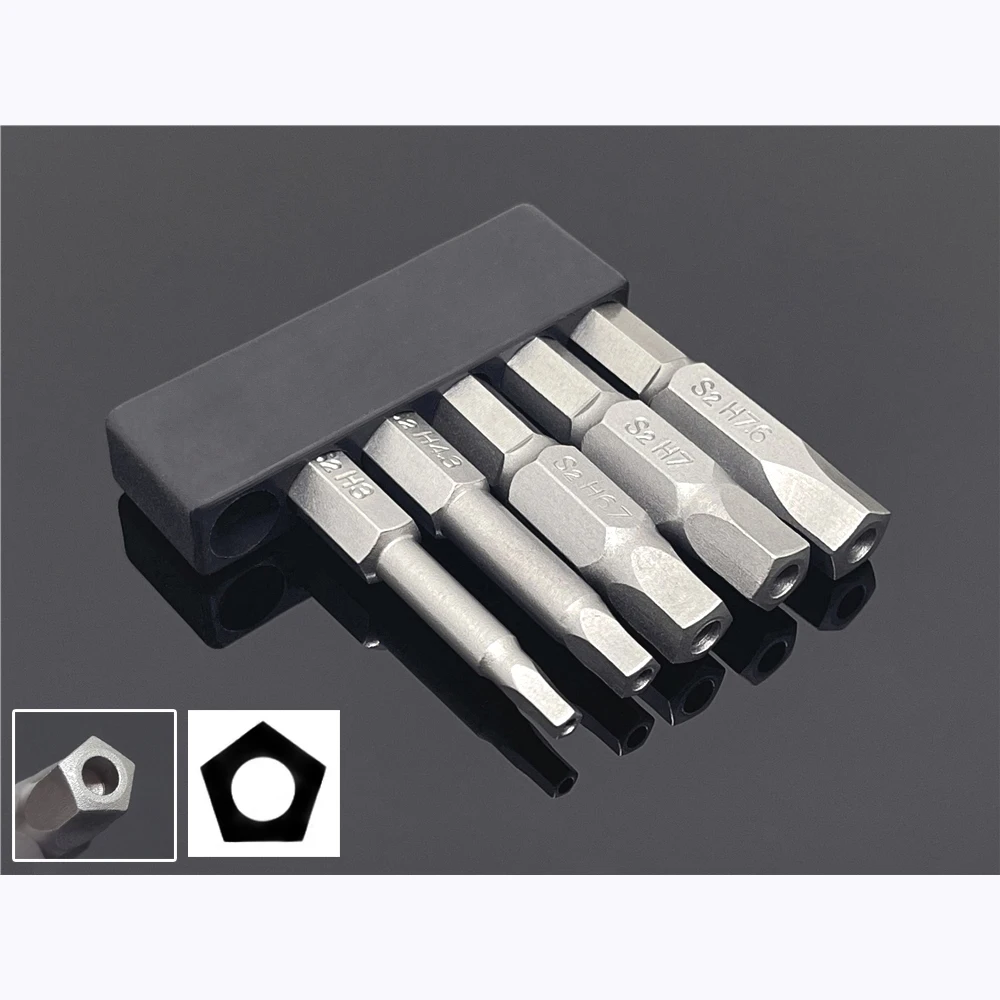 5Pcs S2 Torx Screwdriver Bit Set Pentagonal Hole Security
