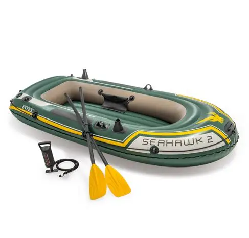 Seahawk Estate Portatile Intex 68347 2 Persone Barca Set Pvc Barche A Remi Kayak Da Pesca Gonfiabile
