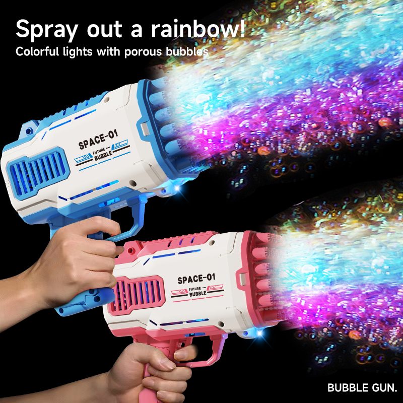 New 32 hole Bubble Gun Outdoor Bubble Gun Toy Parent Child Game without Battery Bubble Water