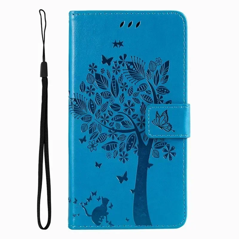 Cute Cat Tree Flip Wallet Case with Card Slots Cover