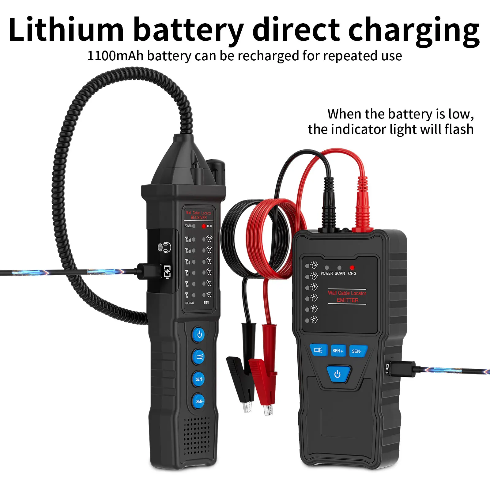 Underground Cable Tracker High& Low Voltage Wire Tracker Anti-Interference Cable Locator Network Line Finder wire locator