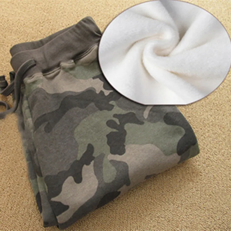 

Winter Warm Fleece Thick Elastic Waist Camouflage Trousers Breathable Jogger Pants Casual Sportswear Sweatpants For Women