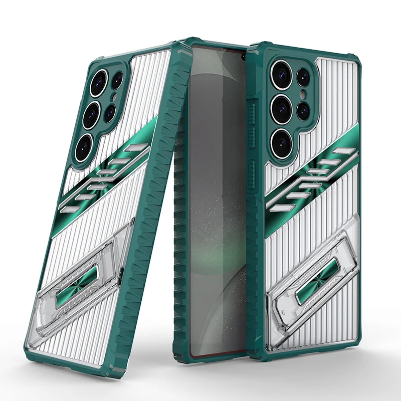 Transparent Armor Phone Case with Kickstand Cover
