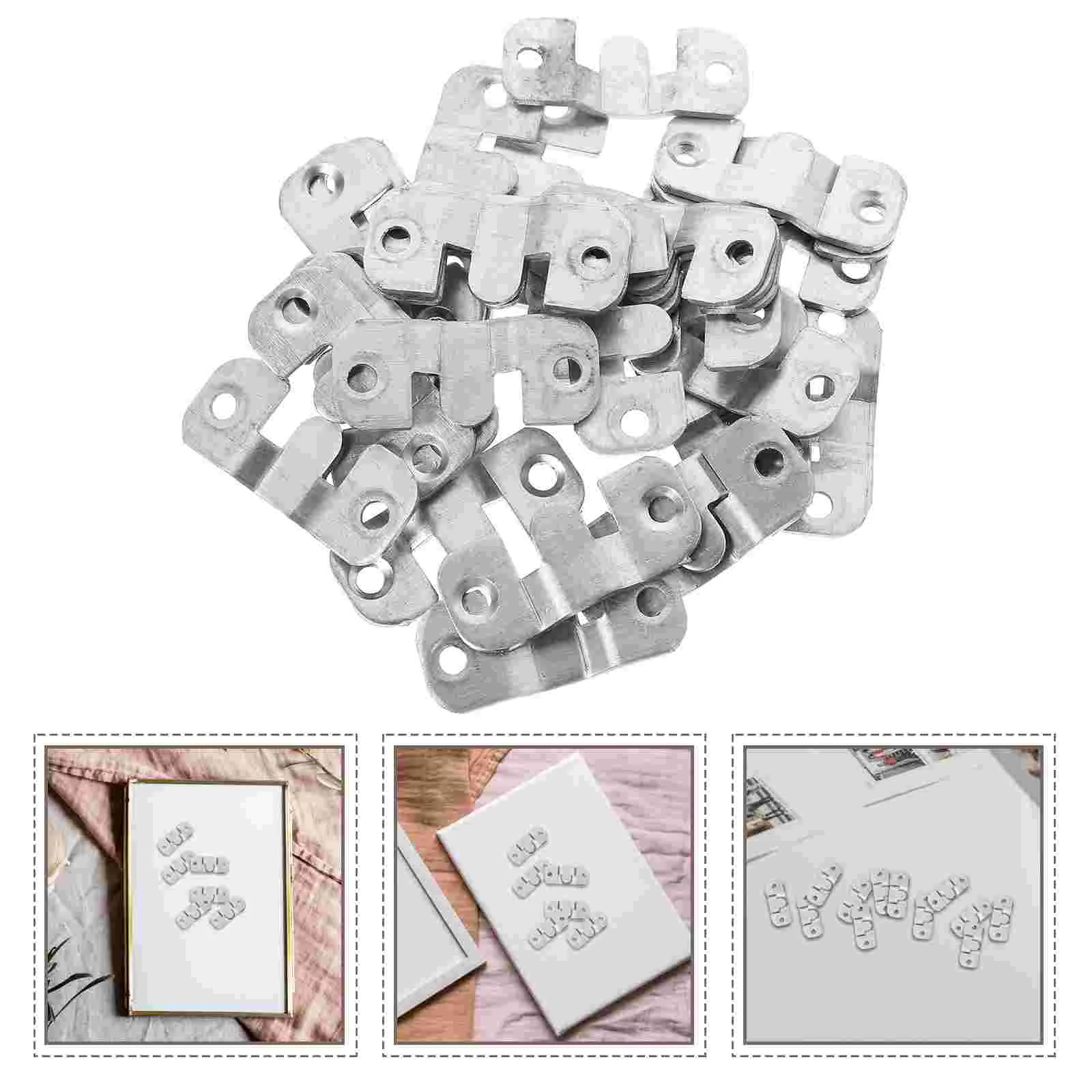 

Interlocking Photo Frame Hooks Heavy Duty Stainless Steel Flush Mount Bracket Display Picture Hanger