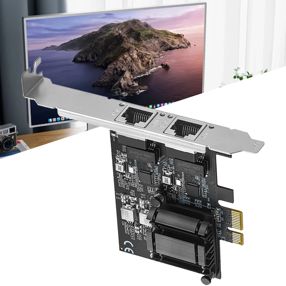 PCIe 네트워크 카드, PCIe 네트워크 카드, PCIe Express 지지대, PC 게임용, RTL8125BG 칩 이더넷 RJ45 NIC 카드, 1Gbps, 100M, 10M, 2 포트, 2.5GB