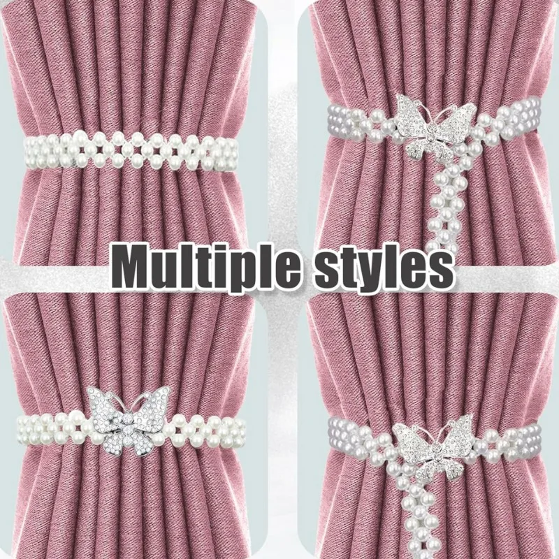 Luxury Pearl Curtain Tieback Gold Silver Tone Decorative Window Accessory