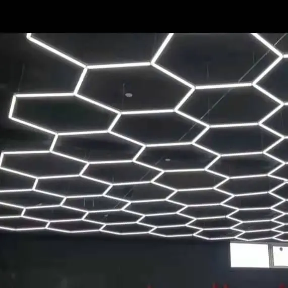 19*19 Feet Professional Car Lights Polish Car Care Showroom Hexagon Lighting Garage Polygon Led