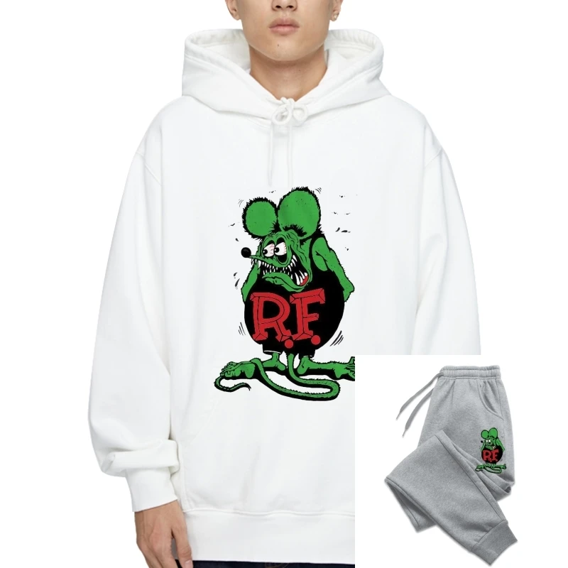 

Rat Fink Ratfink Solid Men's White T-Sweatshirt Hoodies NEW Fleeces S-2XL