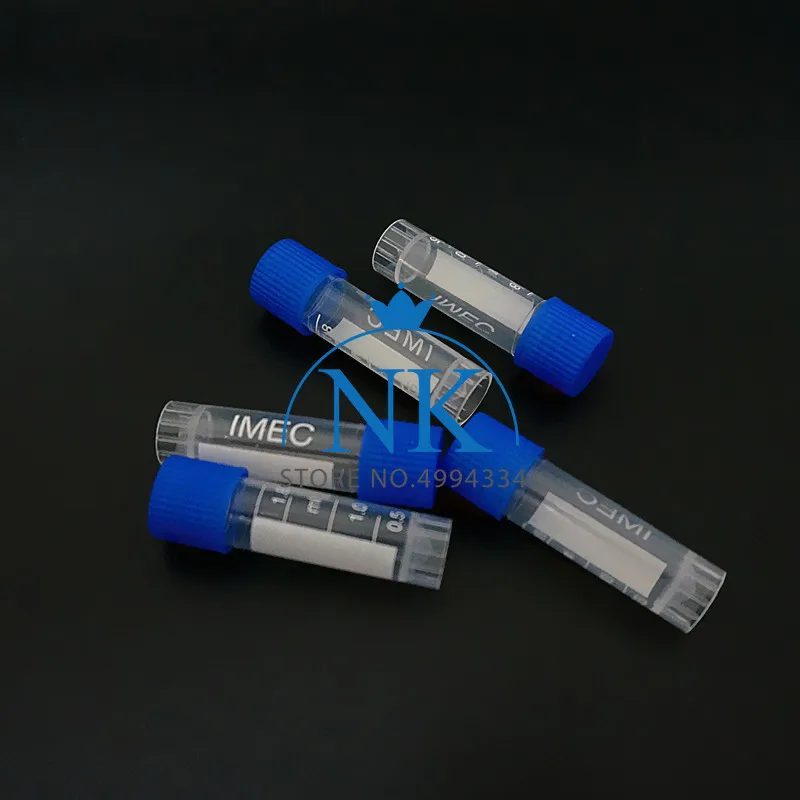500Pcs/Lot 1.8ml(2ml) Cryovial Cryopreservation Tube Cryogenic Vials Plastic Reagent Bottle With Silica Gel Washer
