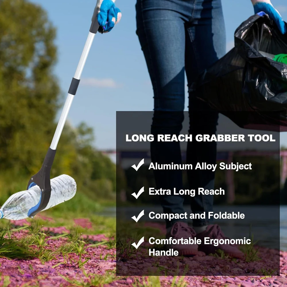 Reacher Grabber Tool Foldable Pickup Grabbers For Elderly Lightweight Extra Long Handy Trash Claw Grabber Pick Up Tools