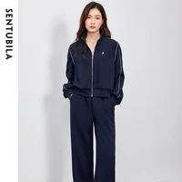 SENTUBILA 2 Piece Sets Women Outfit Embroidery Knitted Sweatshirt Tracksuit Straight-leg Pants Casual Pant Sets 2026 151Z58733 - Image 4
