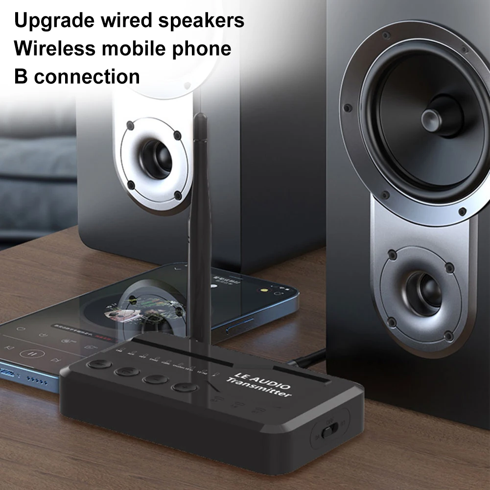 LE 오디오 송신기 USB/AUX/Opt/Coax 블루투스 호환 5.3 게임용 홈 스테레오 오디오 송신기 어댑터 음악 감상