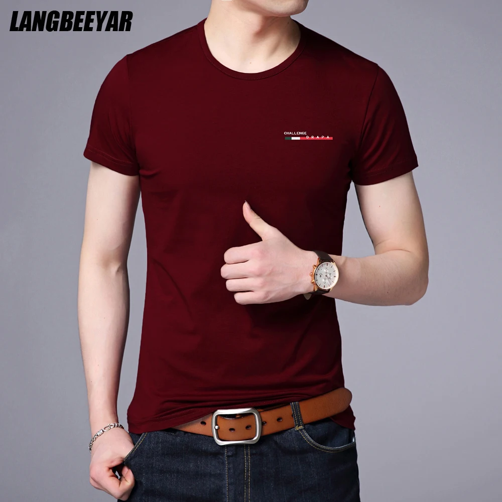 2025 New Summer Brand Tops Round Neck t Shirt For Men 95% Cotton 5% Spandex Plain Bulk Short Sleeve Casual Fashion Mens Clothes 1