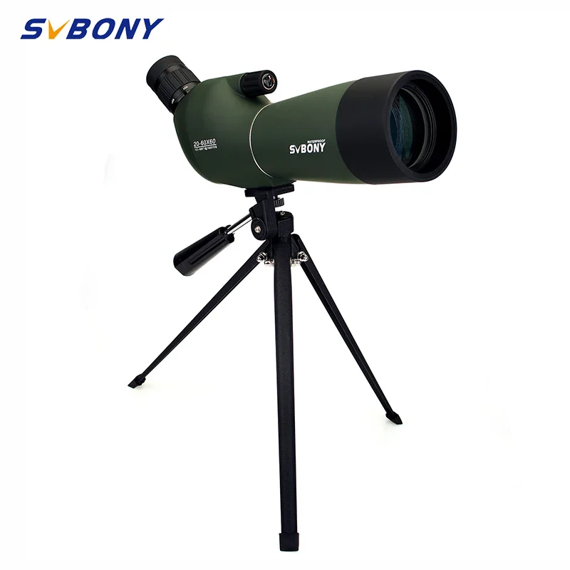 SVBONY SV28 20-60X60 Spotting Scope Zoom Telescope Powerful Monocular Waterproof Long Range PORRO Prism for Hunting Shooting