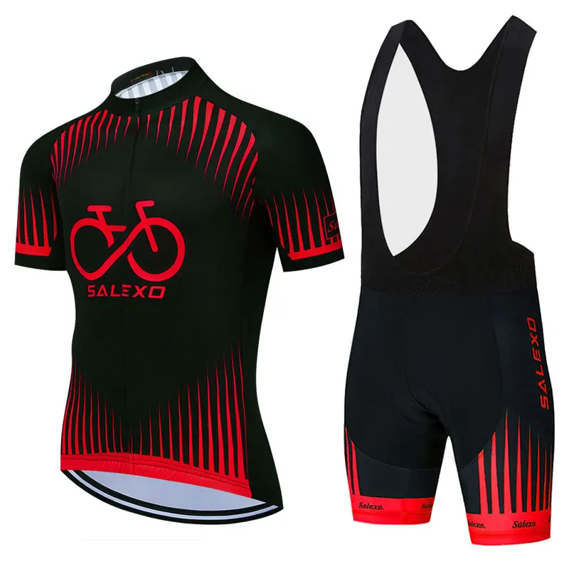 Cycling Jersey Set Men Short Sleeve Road Bicycle Jersey Bib Shorts Suits Bike Wear
