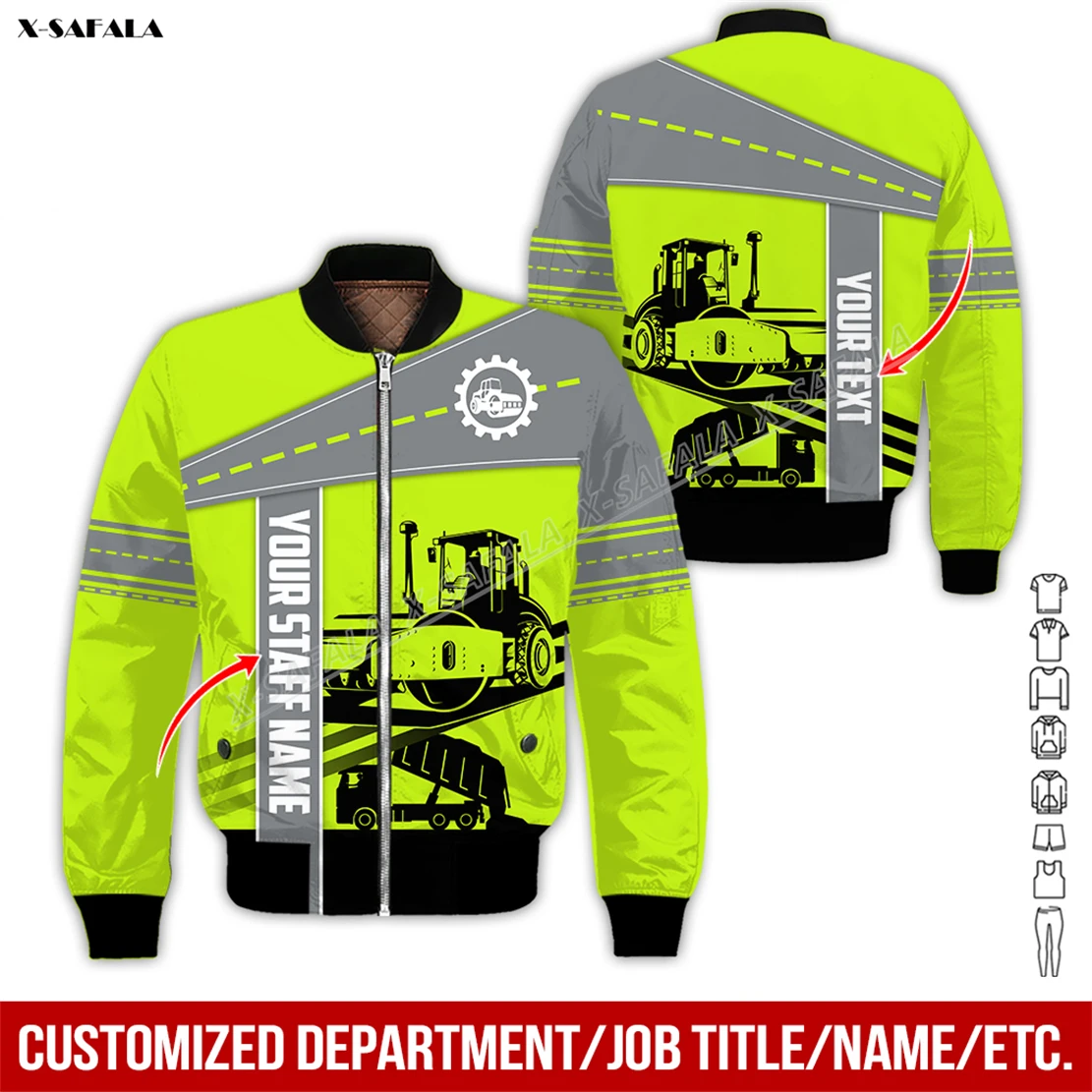 Asfaltatore American 3D Printed Bomber Giacca Spessa Uomo Adulto Flight Pilot Zipper Coat Cotton Warm Uniform Workwear Work Job