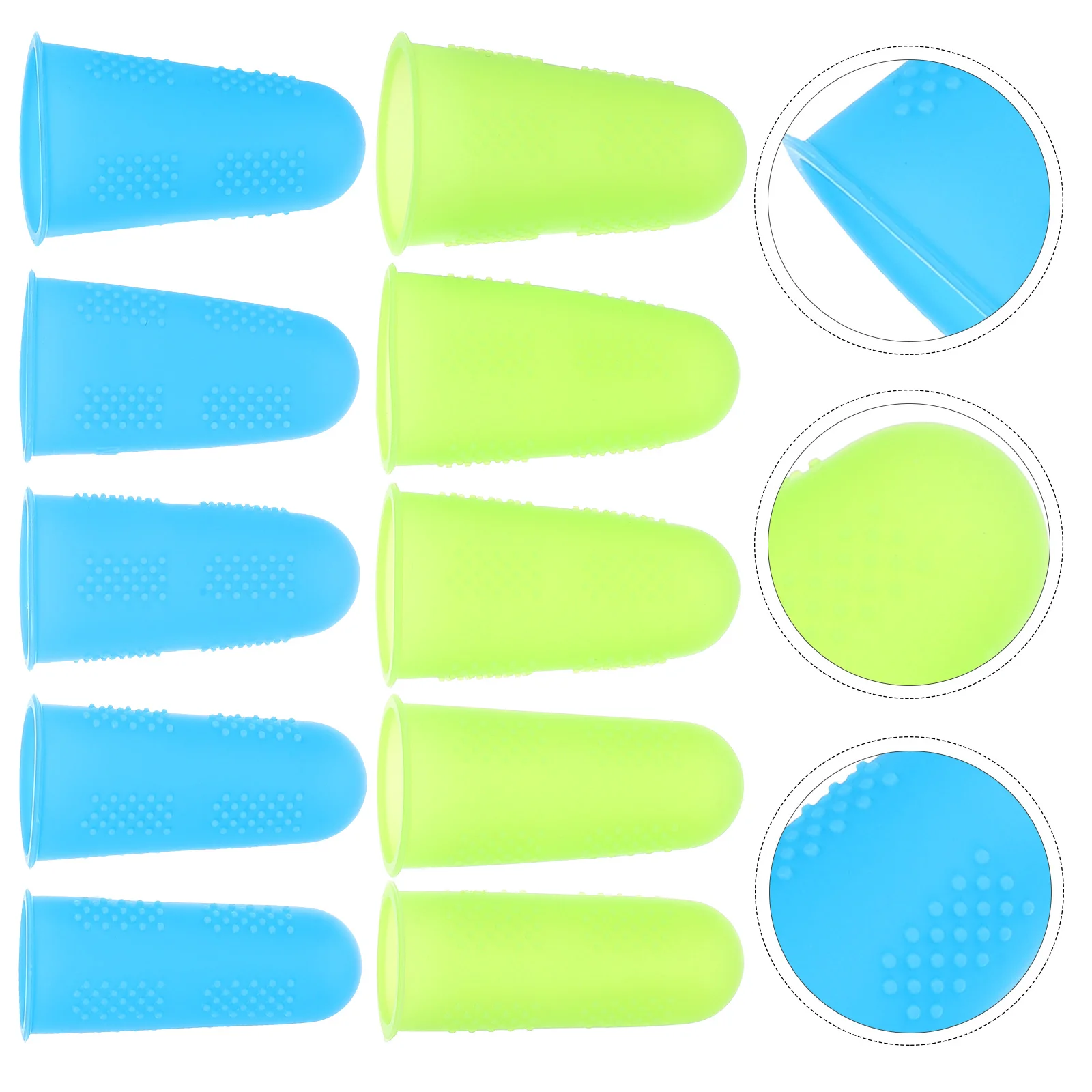 

10pcs Silicone Finger Cover Anti-scalding Finger Protective Sleeves Non-slip Fingertip Cover for Men Women (Blue + Green)