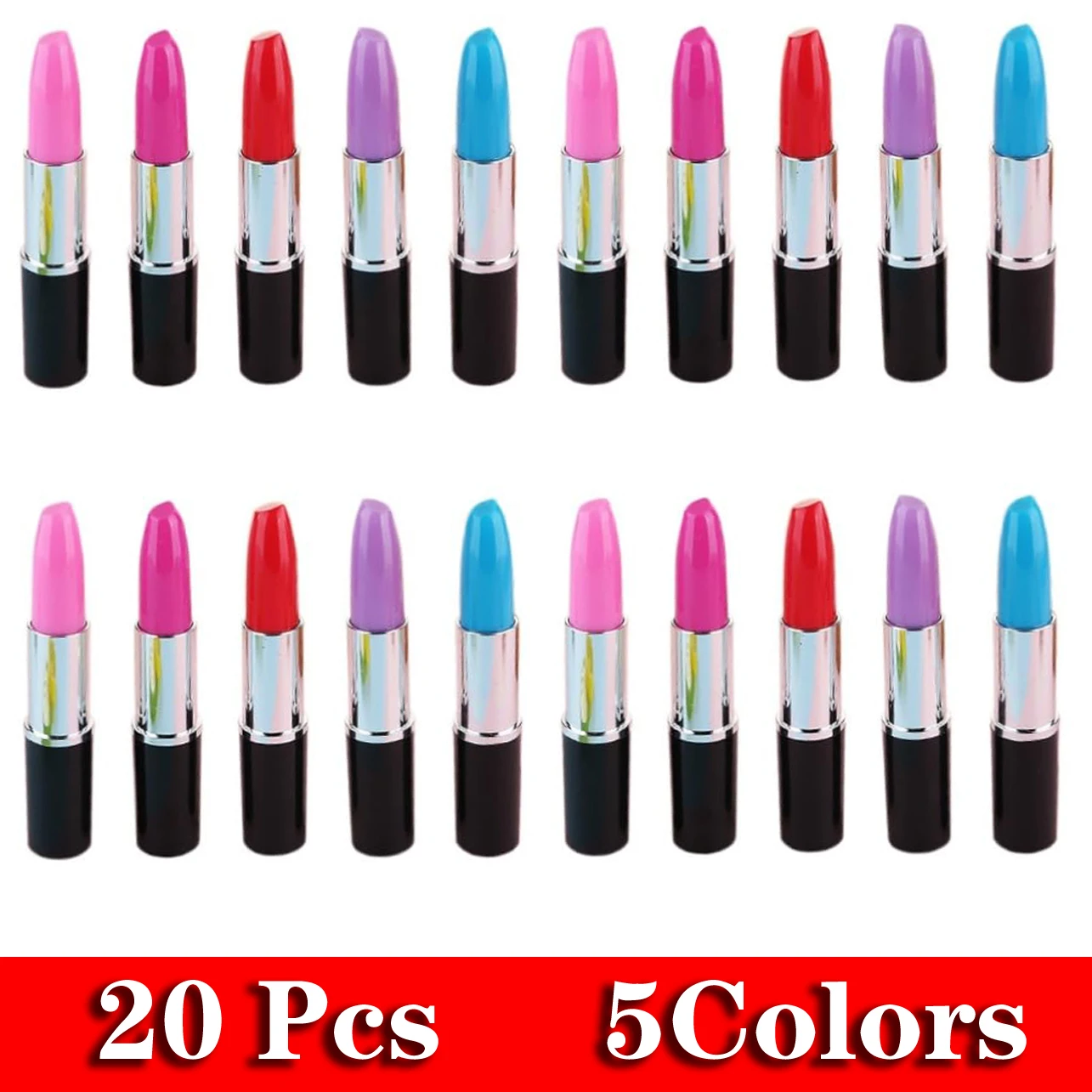 

20Pcs Ballpoint Pen Plastic Lipstick Pen Writing Ink Pens Black Gel Lipstick Ink Pen Ball-point Pen Lipstick Signing Pens