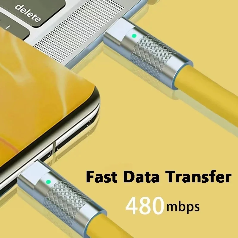 120W 6A 초고속 충전 PD 타입 C 리퀴드 실리콘 케이블 고속 충전 1M 2M USB 케이블 USB C to C 충전 케이블