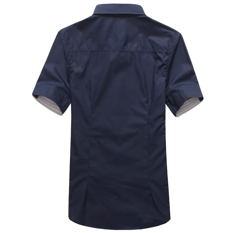 Cotton Shirt Mens Short Sleeve Casual Solid Shirt Plus Size 5XL 4XL