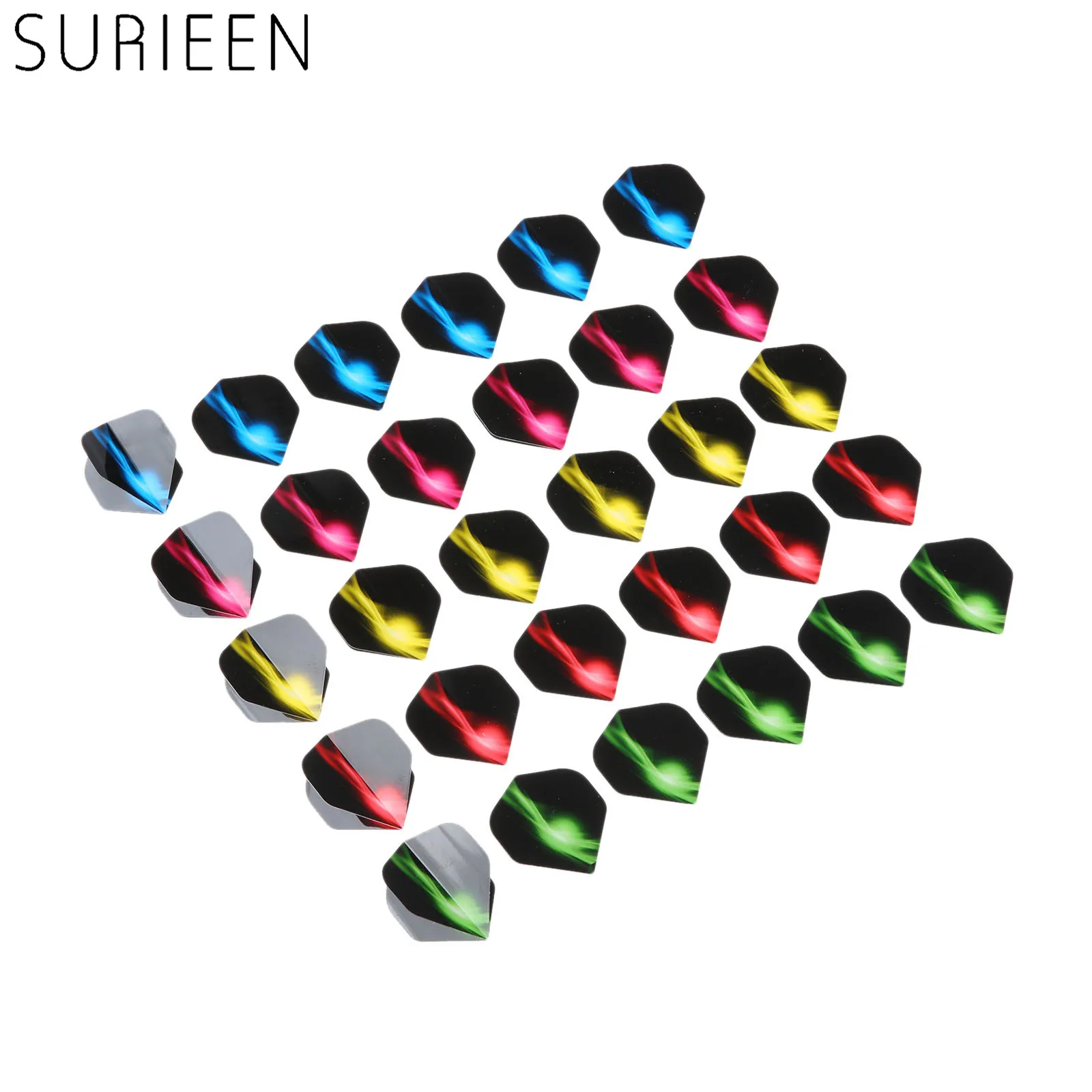 

SURIEEN 30 Pcs PET Nice Darts Flights Wing Set Mixed Colors For Professional Darts Wing Tail Cool Darts Accessories Replacements